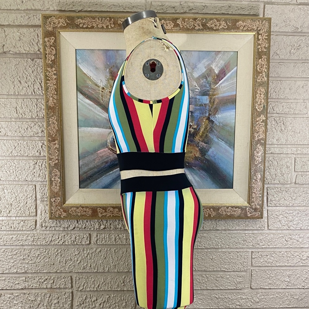 SJL Apparel Multicolor Striped Cropped Tank & Leggings Set - Picture 3 of 10